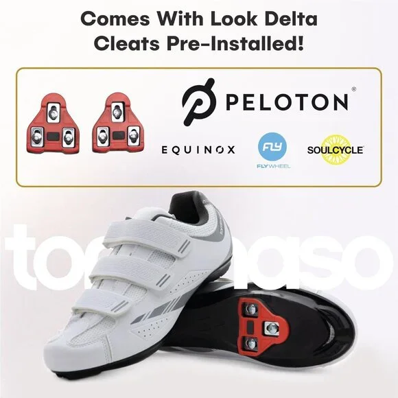 Women’s Cycling Shoes Leather Mesh 9 US Indoor Cycling Peloton Compatible